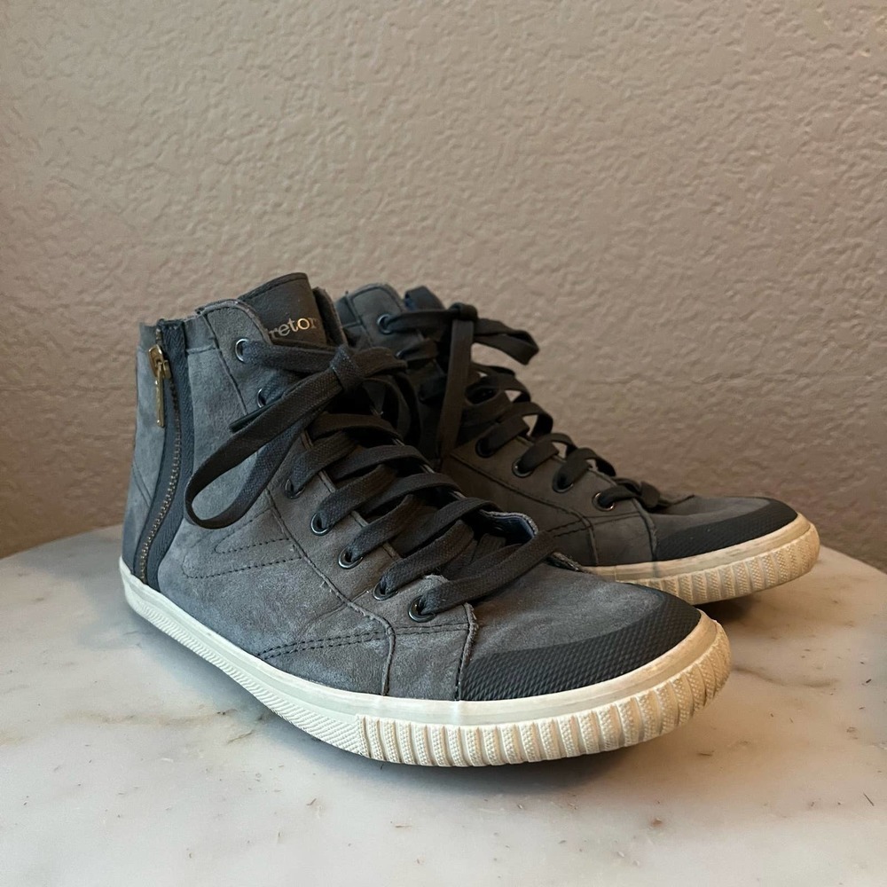 Tretorn Marley High Top Sneakers Zipper Size 8 Blue Gray
